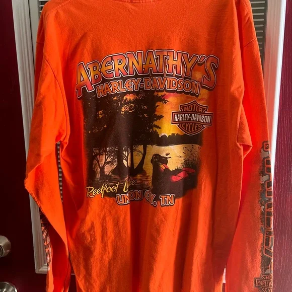 Harley-Davidson Bold Orange Long Sleeve Tee - Picture 2 of 3
